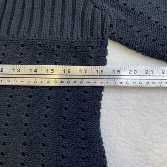 Hillard & Hanson Cardigan Sweater Womens XL Button V-Neck Long Sleeve Black - Picture 7 of 13